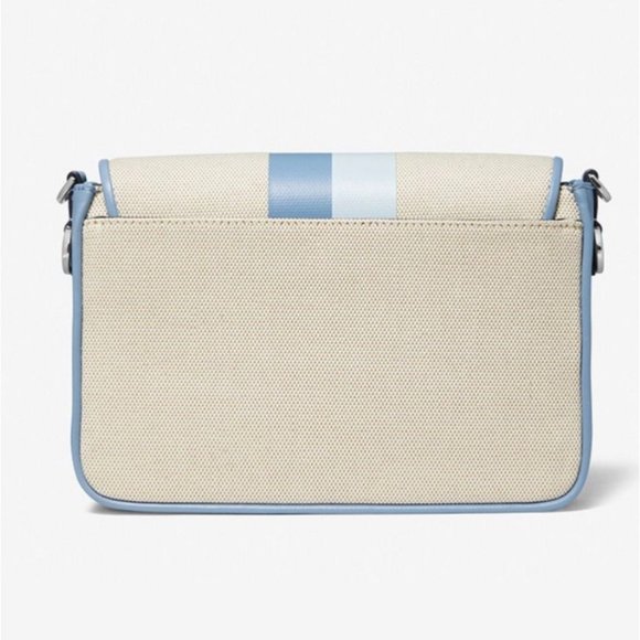 MICHAEL Kors Bradshaw Small Messenger Extra Strap Snap Closure Chambray Blue - Picture 4 of 9